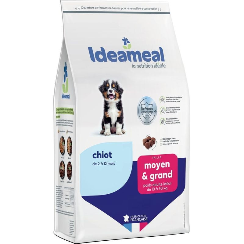 Croquettes ideameal pour chiot de moyenne et grande taille, sac de 3kg de Ideameal dans E1051