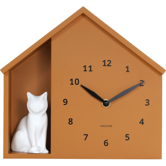 HORLOGE MURALE CHAT ASSIS JAUNE de Décoration de la maison à Libourne dans P2051