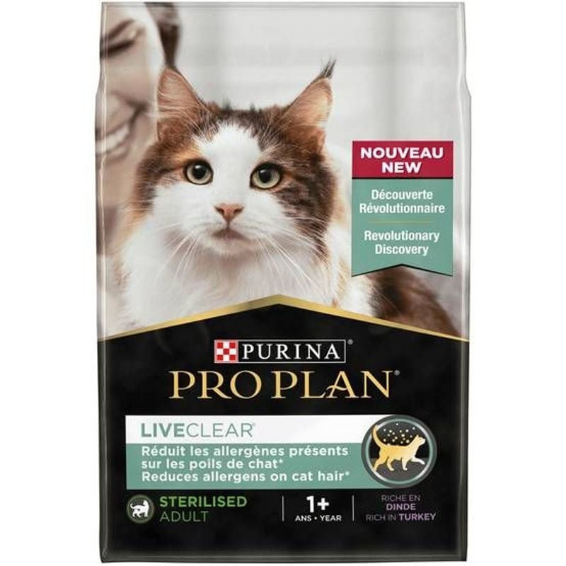 Purina Pro plan liveclear adulte stérilisé - riche en dinde - 2,8kg de Proplan - croquette chien et chat dans N017