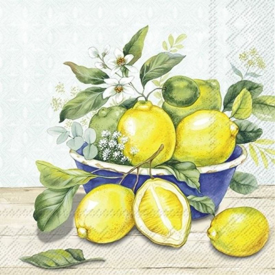 SERVIETTE LUNCH CITRONS DANS BOL de Décoration de la maison à Libourne dans M067