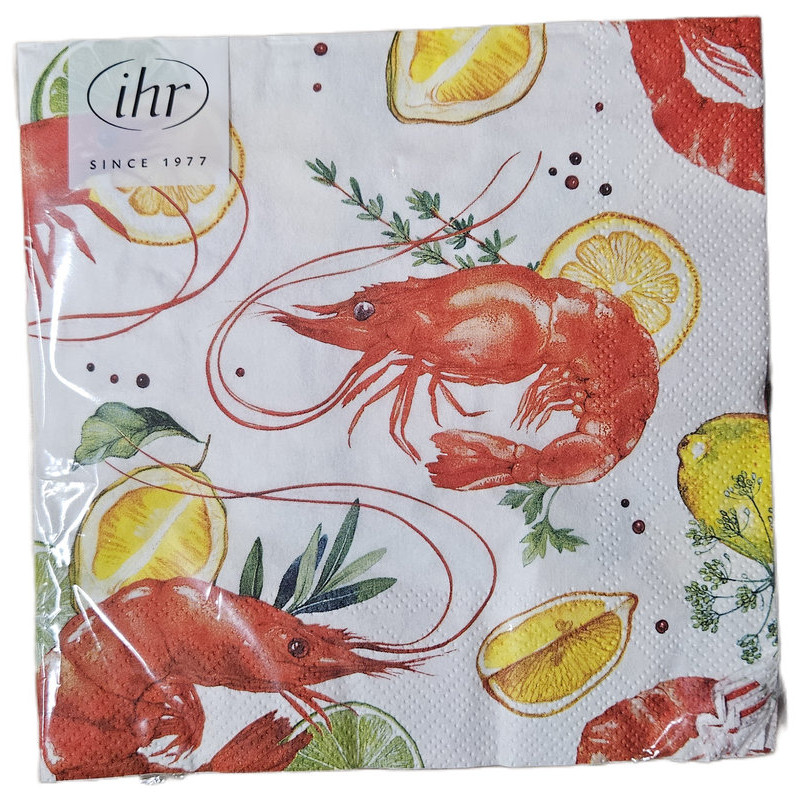SERVIETTE LUNCH DELICIEUSES CREVETTES de Décoration de la maison à Libourne dans M067