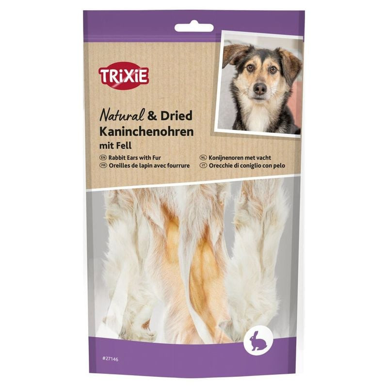 Oreilles de lapin avec fourrure 100g de Trixie - Produit pour animaux dans T050