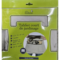 Tablier blanc c/s h34xl64cm pour jardin et atelier, design pratique et élégant