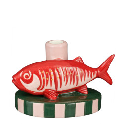 BOUGEOIR POISSON ROUGE L17XB11.5 H10.5CM de Edelman - deco maison et noël dans E009