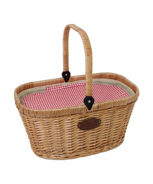 PANIER VELO CHANTILLY VICHY ROUGE de Les Jardins de la Comtesse - panier pique nique dans L087