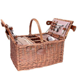 PANIER PIQUE-NIQUE SAINT GERMAIN VICHY ROUGE 4P de Les Jardins de la Comtesse - panier pique nique dans L087