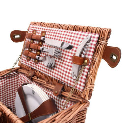 PANIER PIQUE-NIQUE SAINT GERMAIN VICHY ROUGE 4P de Les Jardins de la Comtesse - panier pique nique dans L087