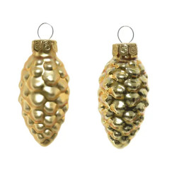 POMME PIN VERRE MIX OR CLAIR X12 de Déco de Noël - Jardinerie Bordeaux et Libourne dans K004