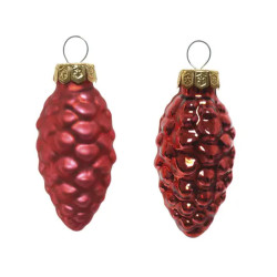 POMME PIN VERRE MIX ROUGE NOEL X12 de Déco de Noël - Jardinerie Bordeaux et Libourne dans K004