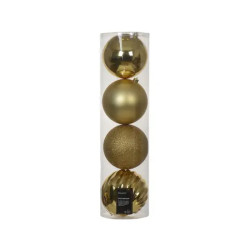 BOULE MIX OR CLAIR X4 de Déco de Noël - Jardinerie Bordeaux et Libourne dans K004