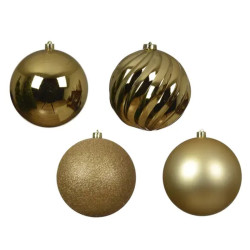 BOULE MIX OR CLAIR X4 de Déco de Noël - Jardinerie Bordeaux et Libourne dans K004