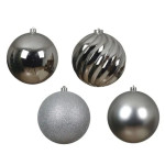 BOULE MIX ARGENT X4 de Déco de Noël - Jardinerie Bordeaux et Libourne dans K004