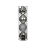 BOULE MIX ARGENT X4 de Déco de Noël - Jardinerie Bordeaux et Libourne dans K004