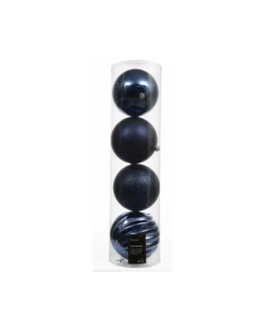 BOULE MIX BLEU NUIT X4 de Déco de Noël - Jardinerie Bordeaux et Libourne dans K004