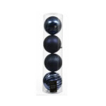 BOULE MIX BLEU NUIT X4 de Déco de Noël - Jardinerie Bordeaux et Libourne dans K004