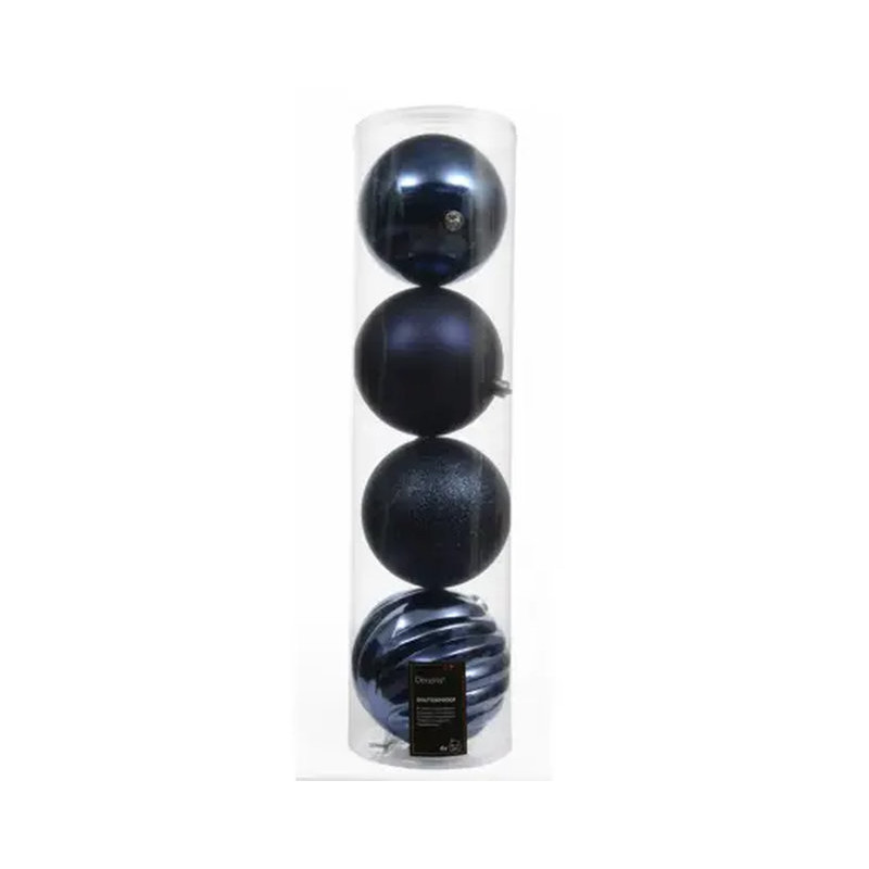 BOULE MIX BLEU NUIT X4 de Déco de Noël - Jardinerie Bordeaux et Libourne dans K004