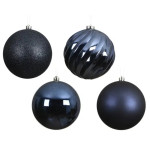 BOULE MIX BLEU NUIT X4 de Déco de Noël - Jardinerie Bordeaux et Libourne dans K004