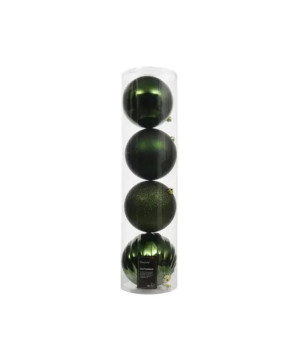 BOULE MIX VERT PIN X4 de Déco de Noël - Jardinerie Bordeaux et Libourne dans K004