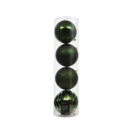 BOULE MIX VERT PIN X4 de Déco de Noël - Jardinerie Bordeaux et Libourne dans K004