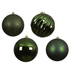 BOULE MIX VERT PIN X4 de Déco de Noël - Jardinerie Bordeaux et Libourne dans K004