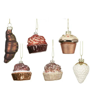 GATEAU VERRE A/PERLES ROCAILLE 6ASS de Déco de Noël - Jardinerie Bordeaux et Libourne dans K004