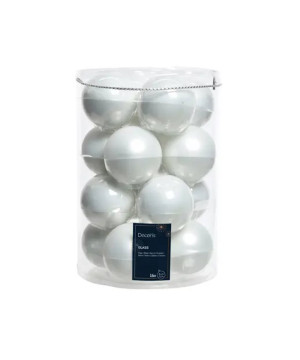 BOULE MIX BLANC HIVER X16 de Déco de Noël - Jardinerie Bordeaux et Libourne dans K004