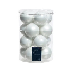 BOULE MIX BLANC HIVER X16 de Déco de Noël - Jardinerie Bordeaux et Libourne dans K004