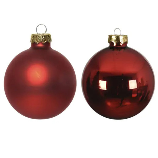BOULE MIX ROUGE NOEL X16 de Déco de Noël - Jardinerie Bordeaux et Libourne dans K004