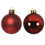 BOULE MIX ROUGE NOEL X16 de Déco de Noël - Jardinerie Bordeaux et Libourne dans K004
