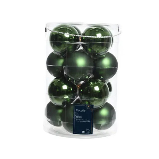 BOULE MIX VERT PIN X16 de Déco de Noël - Jardinerie Bordeaux et Libourne dans K004
