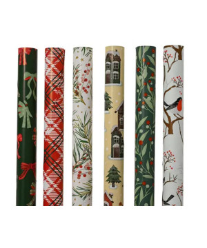 PAPIER CADEAU 2M 6ASS de Déco de Noël - Jardinerie Bordeaux et Libourne dans K004