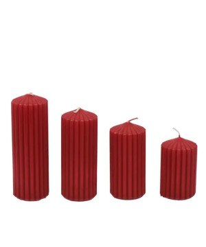 BOUGIE PILIER ROUGE NOEL X4 D5CM H14CM de Déco de Noël - Jardinerie Bordeaux et Libourne dans K004