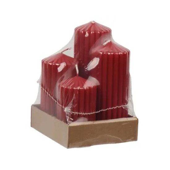 BOUGIE PILIER ROUGE NOEL X4 D5CM H14CM de Déco de Noël - Jardinerie Bordeaux et Libourne dans K004