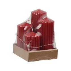BOUGIE PILIER ROUGE NOEL X4 D5CM H14CM de Déco de Noël - Jardinerie Bordeaux et Libourne dans K004