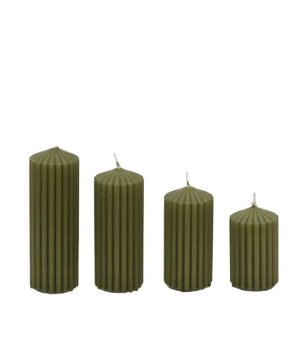 BOUGIE PILIER VERT X4 D5CM H14CM de Déco de Noël - Jardinerie Bordeaux et Libourne dans K004