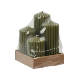 BOUGIE PILIER VERT X4 D5CM H14CM de Déco de Noël - Jardinerie Bordeaux et Libourne dans K004