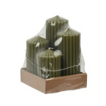 BOUGIE PILIER VERT X4 D5CM H14CM de Déco de Noël - Jardinerie Bordeaux et Libourne dans K004