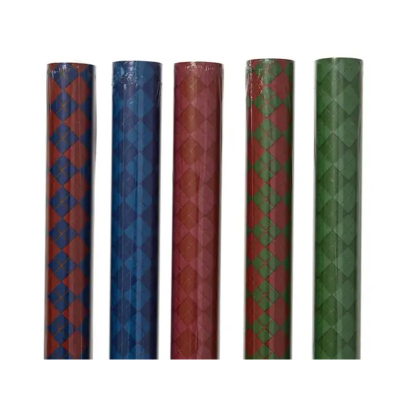PAPIER CADEAU CARREAUX 2M 5ASS de Déco de Noël - Jardinerie Bordeaux et Libourne dans K004