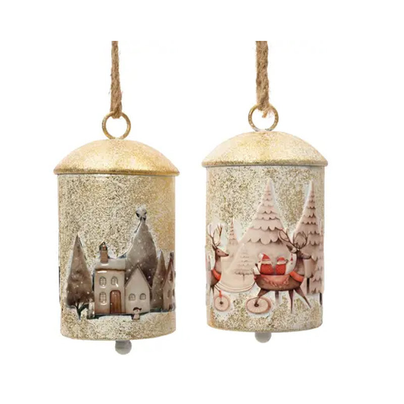 CLOCHE BLANC ANTIQUE H19.5CM 2ASS de Déco de Noël - Jardinerie Bordeaux et Libourne dans K004