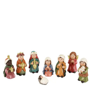 SET NATIVITE PEINT MULTI X8 de Déco de Noël - Jardinerie Bordeaux et Libourne dans K004