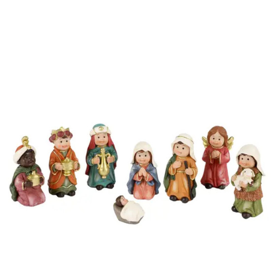 SET NATIVITE PEINT MULTI X8 de Déco de Noël - Jardinerie Bordeaux et Libourne dans K004