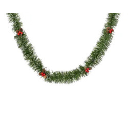 GUIRLANDE POMMES PIN BAIES ROUGES VERT 2.7M de Déco de Noël - Jardinerie Bordeaux et Libourne dans K004