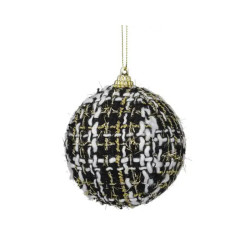 BOULE MOUSSE NOIR/COULEUR D8CM de Déco de Noël - Jardinerie Bordeaux et Libourne dans K004