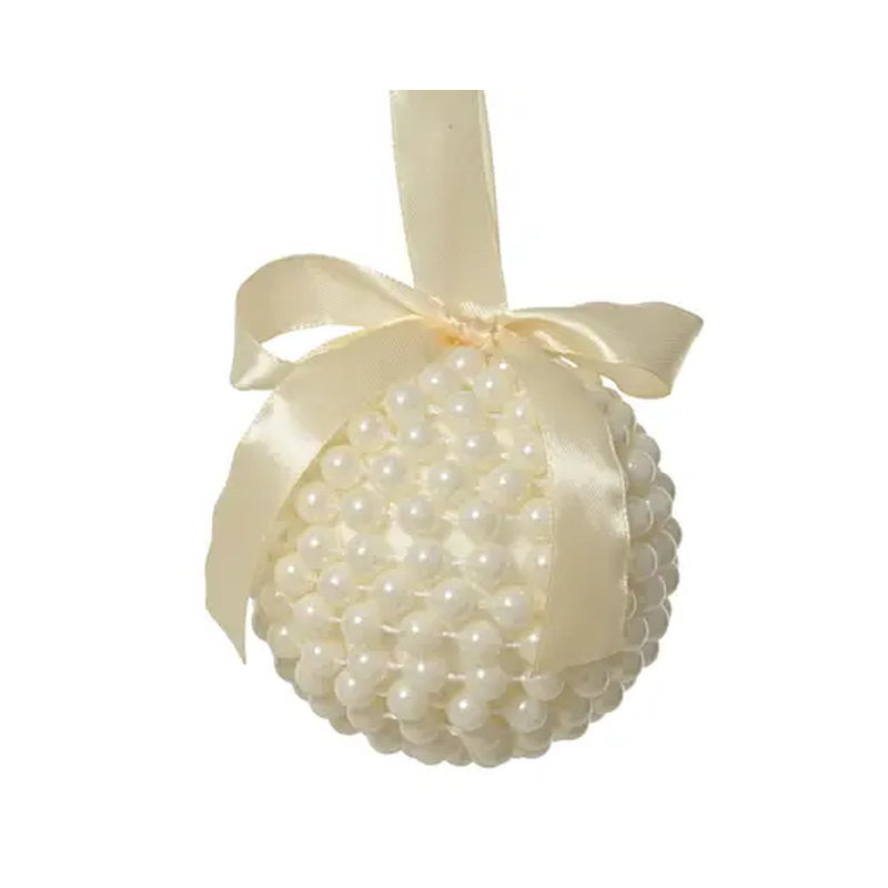 BOULE MOUSSE NOEUD PERLE D10CM de Déco de Noël - Jardinerie Bordeaux et Libourne dans K004
