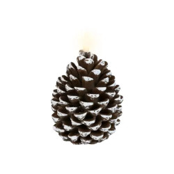 BOUGIE POMME PIN 1L MARRON/BLANC CHAUD de Déco de Noël - Jardinerie Bordeaux et Libourne dans K004