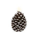 BOUGIE POMME PIN 1L MARRON/BLANC CHAUD de Déco de Noël - Jardinerie Bordeaux et Libourne dans K004