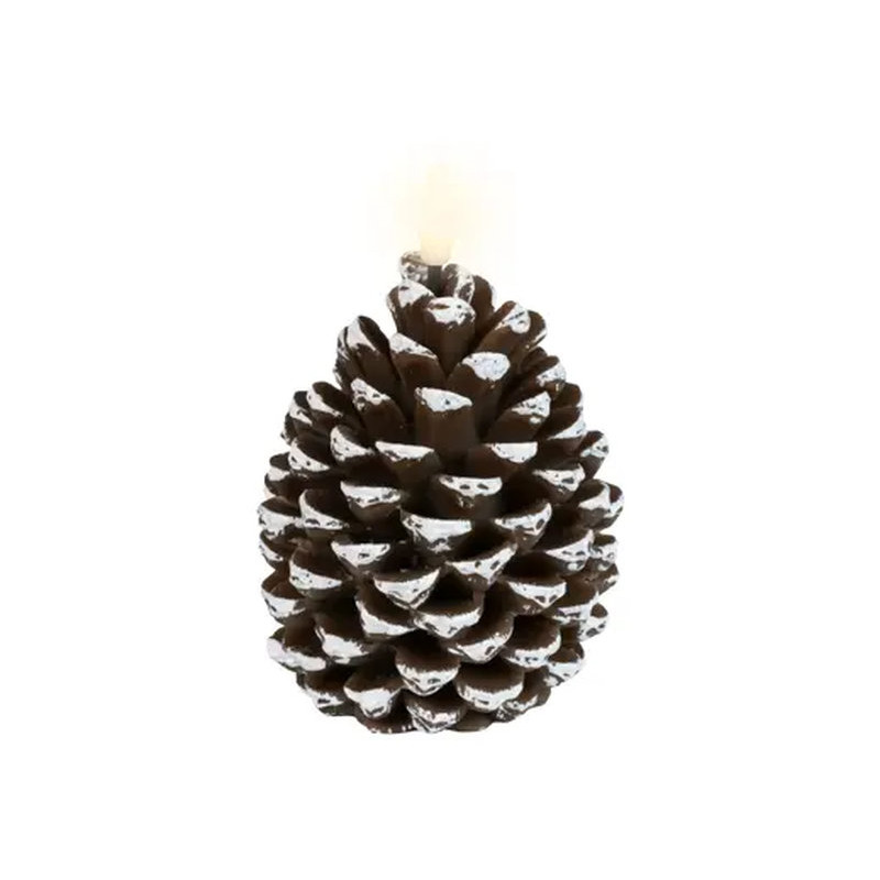 BOUGIE POMME PIN 1L MARRON/BLANC CHAUD de Déco de Noël - Jardinerie Bordeaux et Libourne dans K004