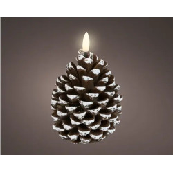 BOUGIE POMME PIN 1L MARRON/BLANC CHAUD de Déco de Noël - Jardinerie Bordeaux et Libourne dans K004