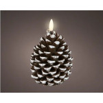 BOUGIE POMME PIN 1L MARRON/BLANC CHAUD de Déco de Noël - Jardinerie Bordeaux et Libourne dans K004