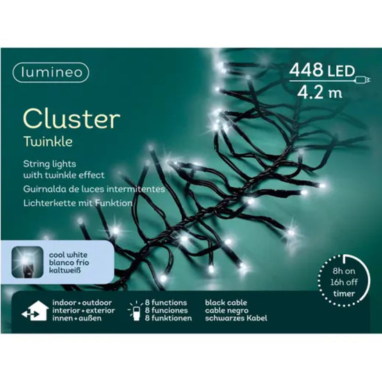 GUIRLANDE GRAPPE NOIR/BLANC FROID 448L 4.20M de Déco de Noël - Jardinerie Bordeaux et Libourne dans K004